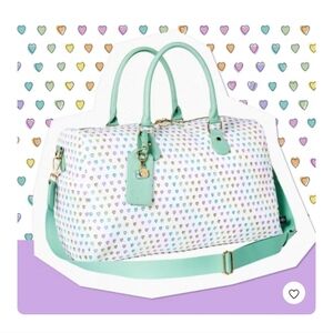 Disco Hearts Wave Softside Duffel Bag White/Teal - Roller Rabbit x Target